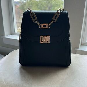 Karl Lagerfeld Leather Mini Backpack Bag Black